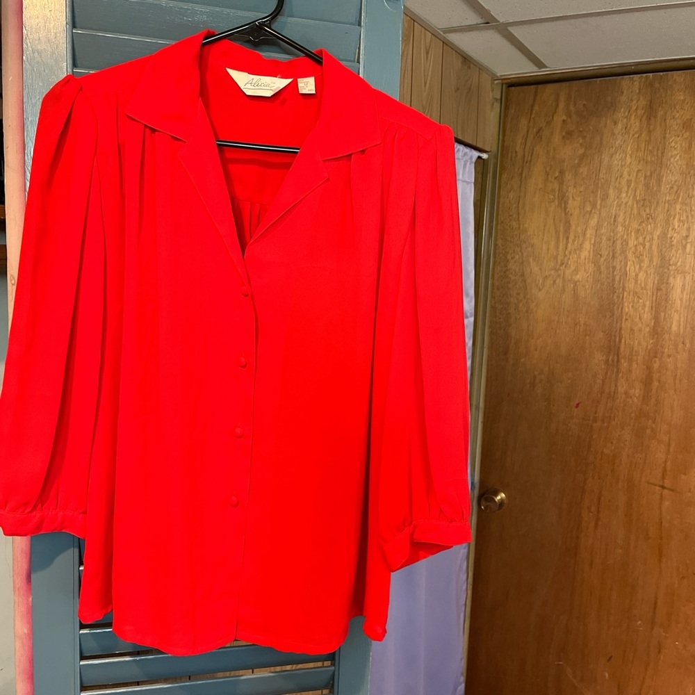 Allison Daley Bright Red Blouse
